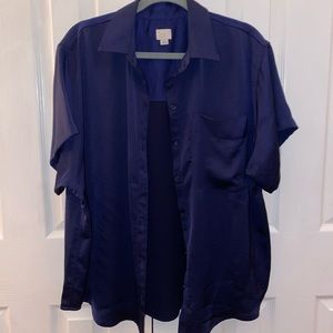 A New Day Short Sleeve Satin Button Down